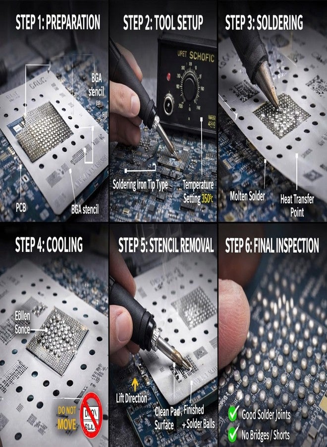 SCHOFIC BGA IC Steel Stencil Reballing for Oppo A3/A1/A73/A79/A83/R11/R15 VIVO X20/X20I/Y75 MT6771/6763/ SDM660 CPU UNIVERSAL SERIESSolder Paste SMD Rework (OV3) - Image 3